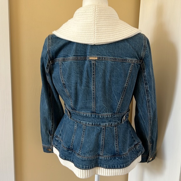 NWT WHBM sweater peplum jean jacket. Size s - Picture 3 of 7